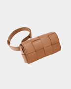 Bolsa Loren em couro acolchoado retangular