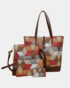 Bolsa Estampa Geométrica 4 peças - Lançamento exclusiv