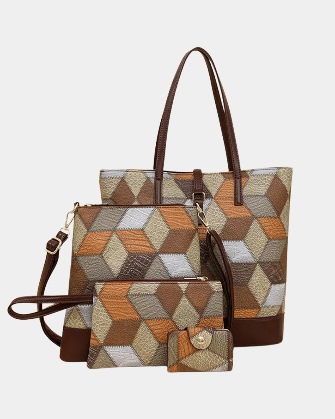 Bolsa Estampa Geométrica 4 peças - Lançamento exclusiv