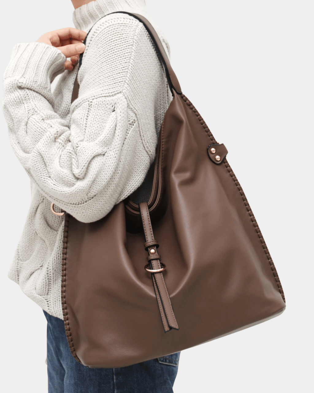 Bolsa Emma em couro legítim