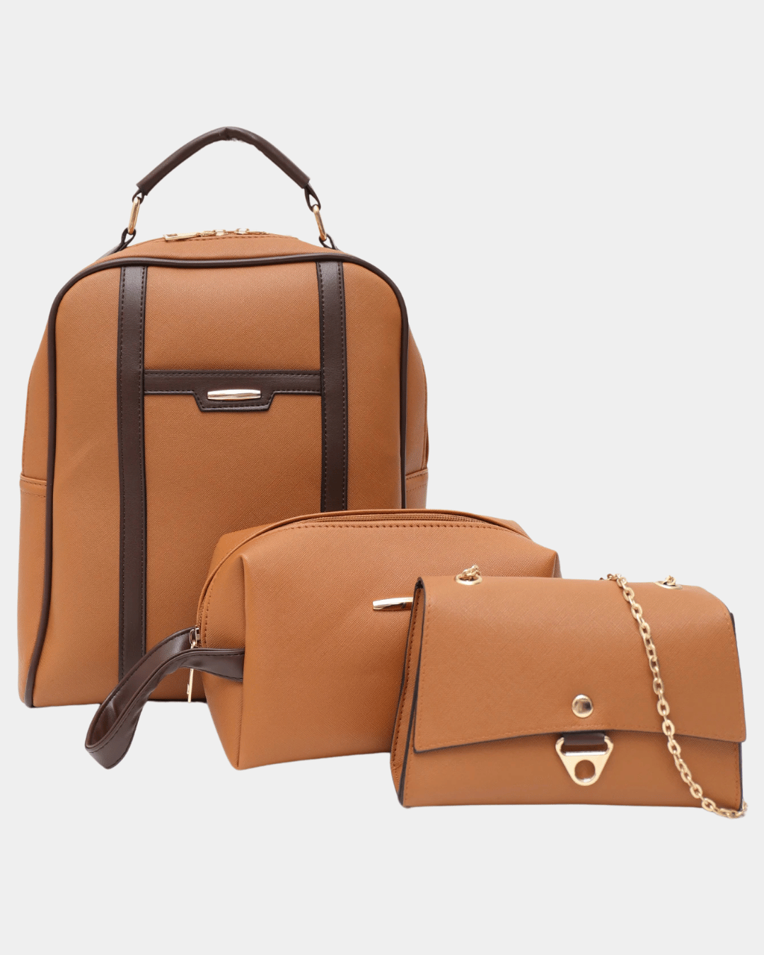 Kit de bolsa de couro de 3 peça