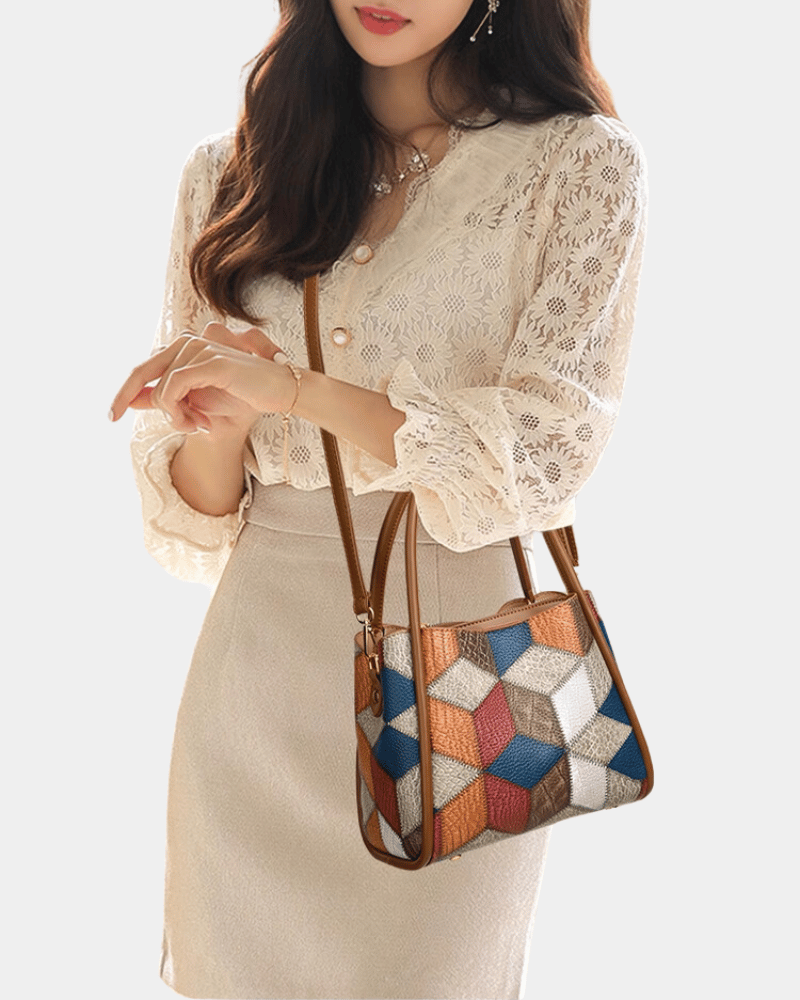 Bolsa Tote Bianca com Estampa Geométric