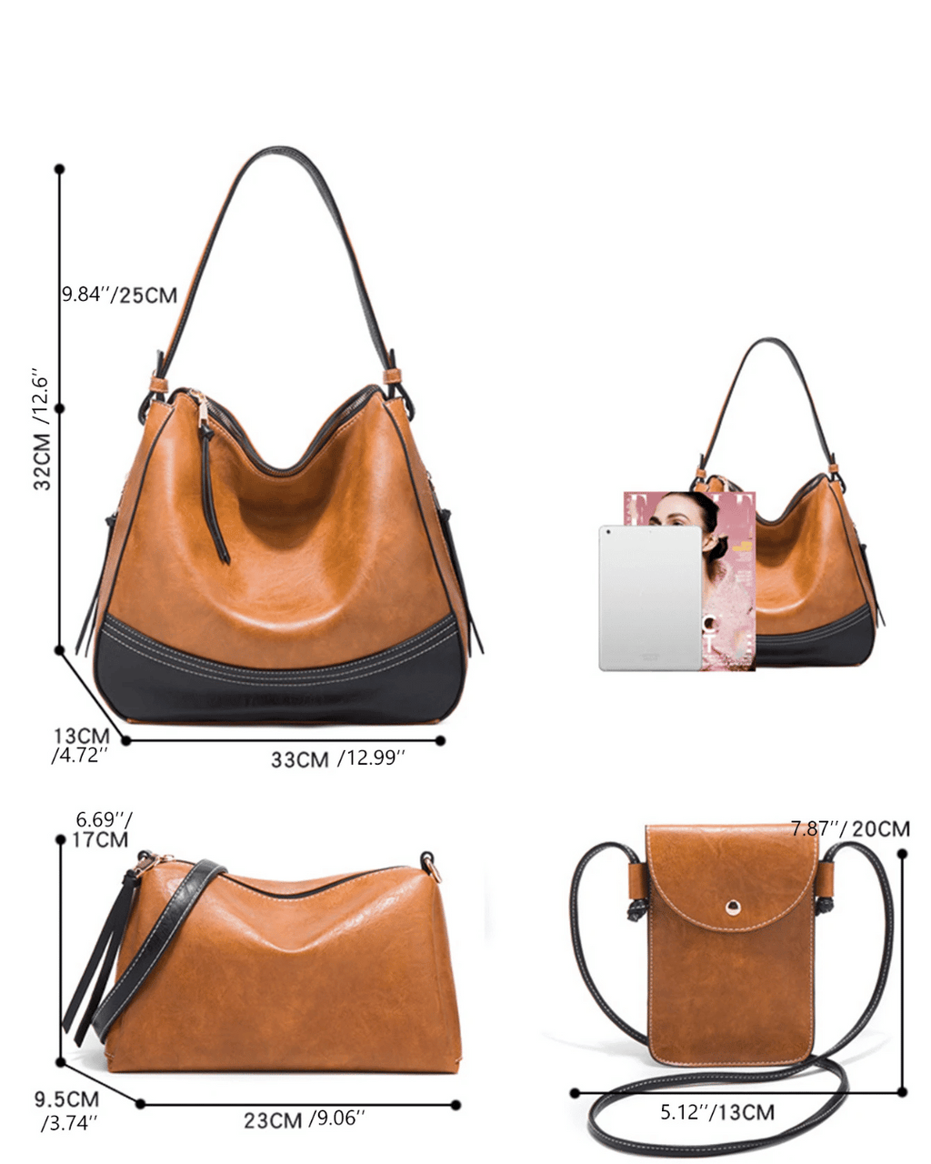 Kit de bolsa de couro premium de luxo