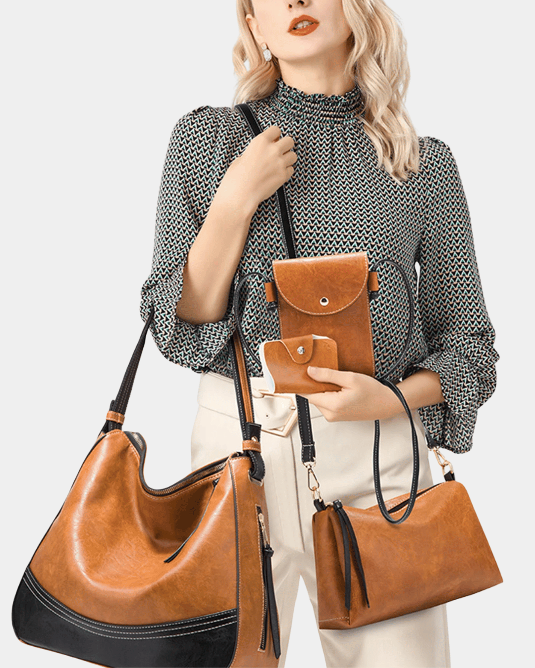 Kit de bolsa de couro premium de luxo
