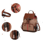 Mochila retrô de couro genuín