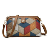 Bolsa Luana em couro com estampa geométric