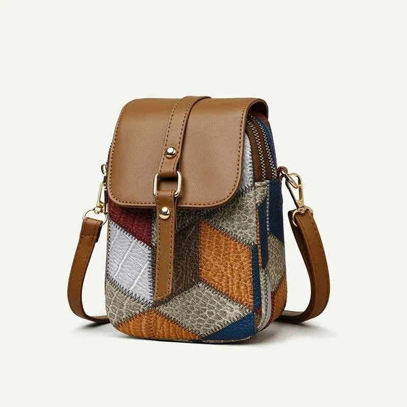 Mini Bolsa Crossbody com Estampa Geométrica