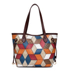 Bolsa Mara em couro com estampa geométrica e mini carteira grátis