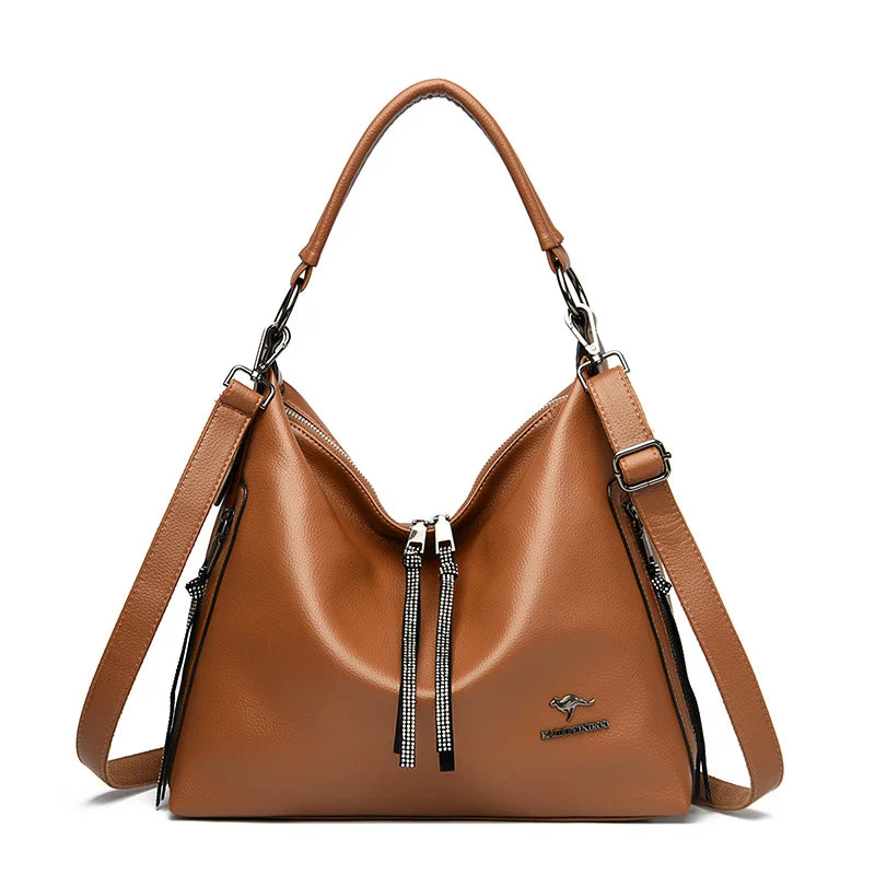 Bolsa tote de couro genuíno