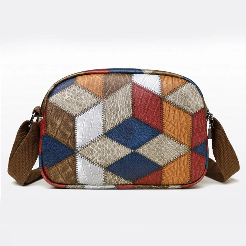 Bolsa com estampa geométrica estilo pochet