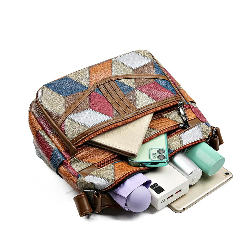 Bolsa Geométrica de Couro Amanda Santos