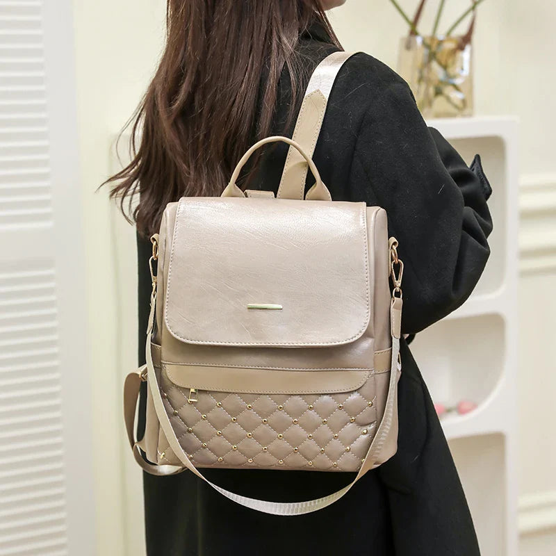 Mochila feminina de couro Fox