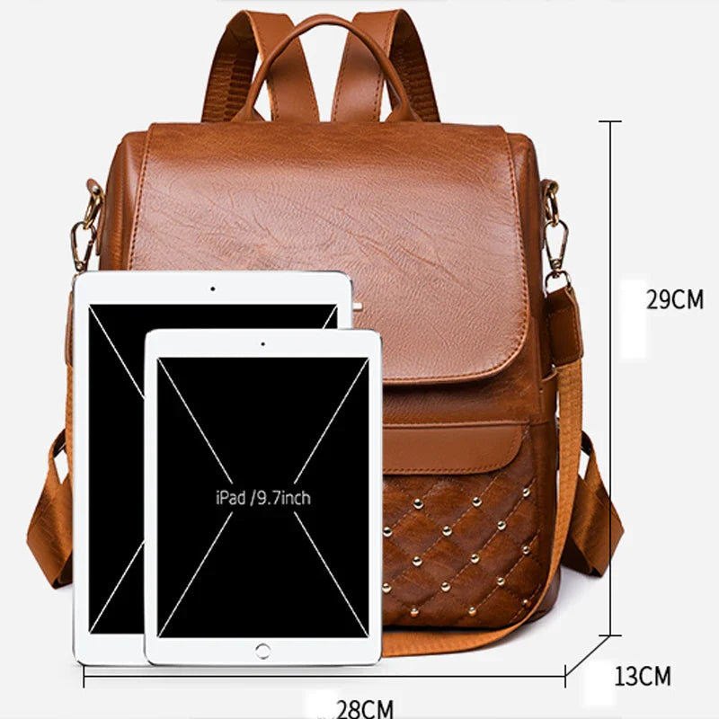Mochila feminina de couro Fox