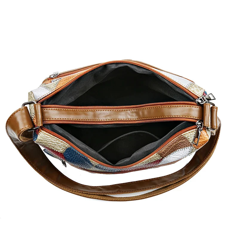 Bolsa Geométrica de Couro Amanda Santos