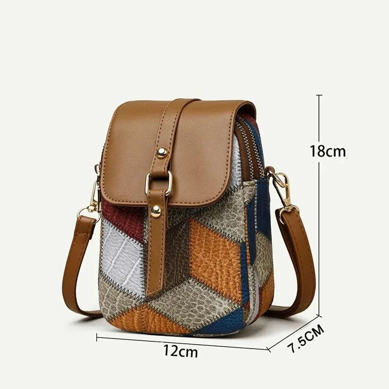 Mini Bolsa Crossbody com Estampa Geométrica