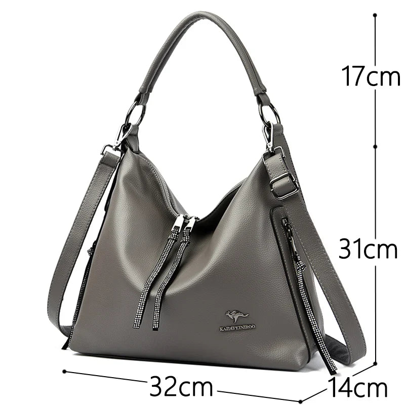 Bolsa tote de couro genuíno