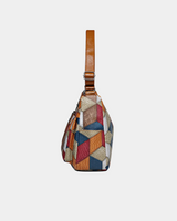 Bolsa Mariana em couro com estampa geométric