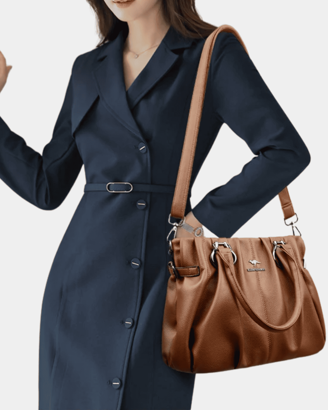Bolsa Aline elegante em couro