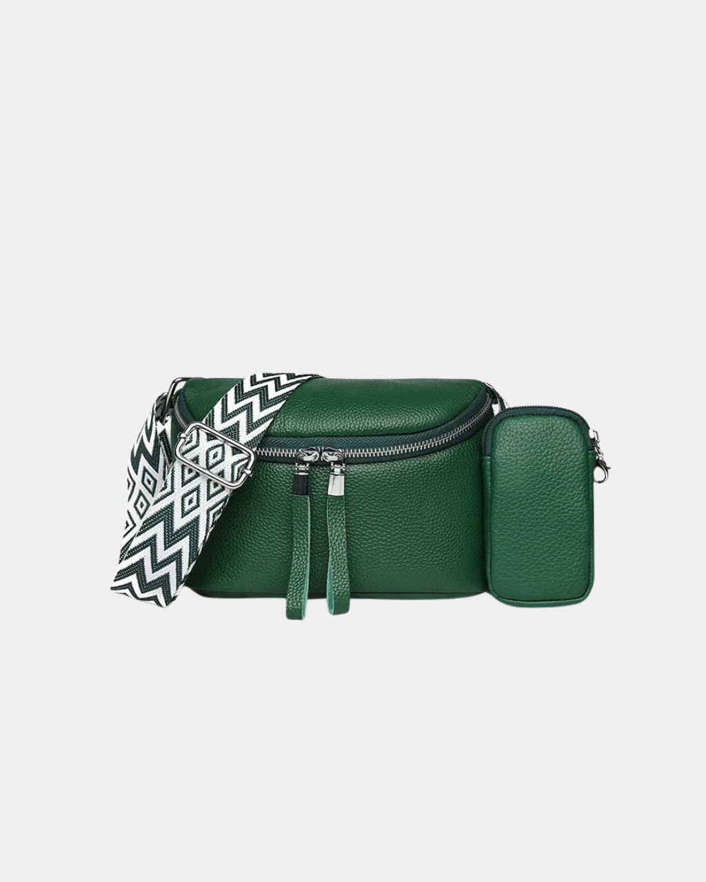 Bolsa crossbody em couro + mini carteira grátis