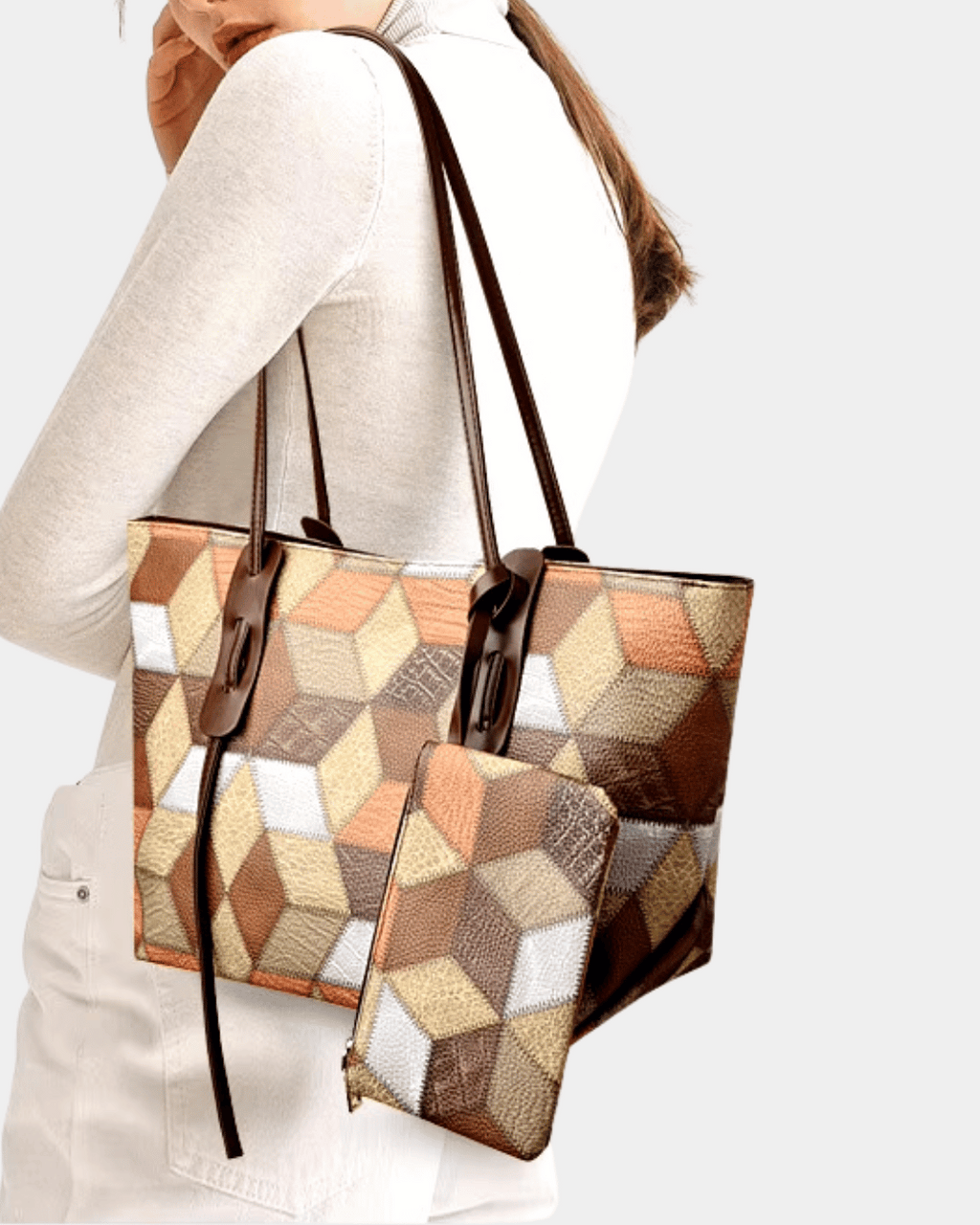 Bolsa havaiana com estampa geométrica
