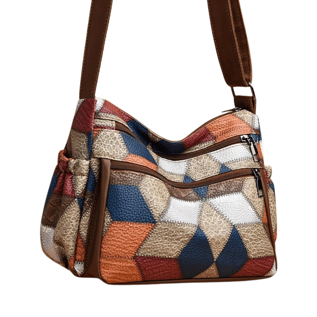 Bolsa transversal com estampa geométric