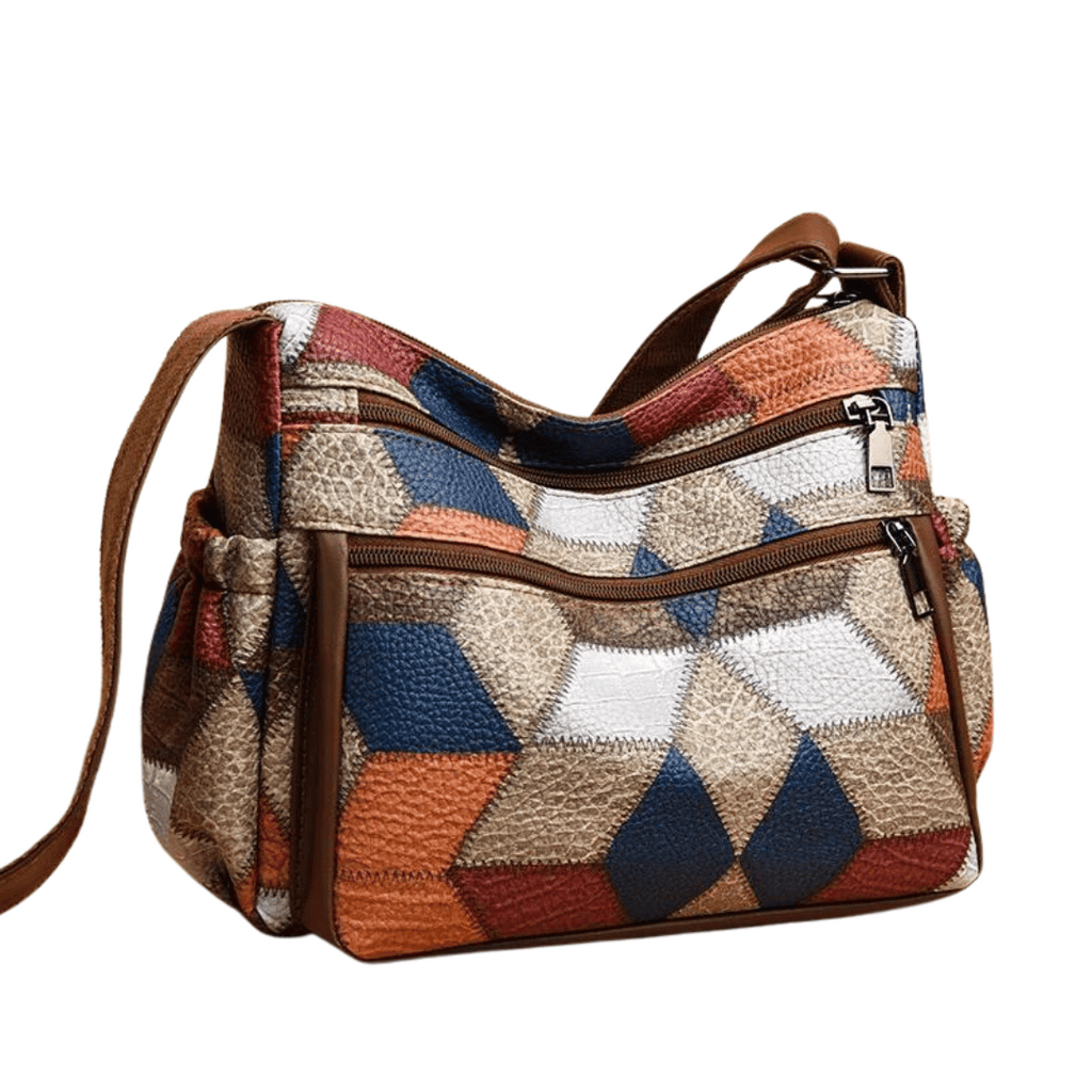 Bolsa transversal com estampa geométric