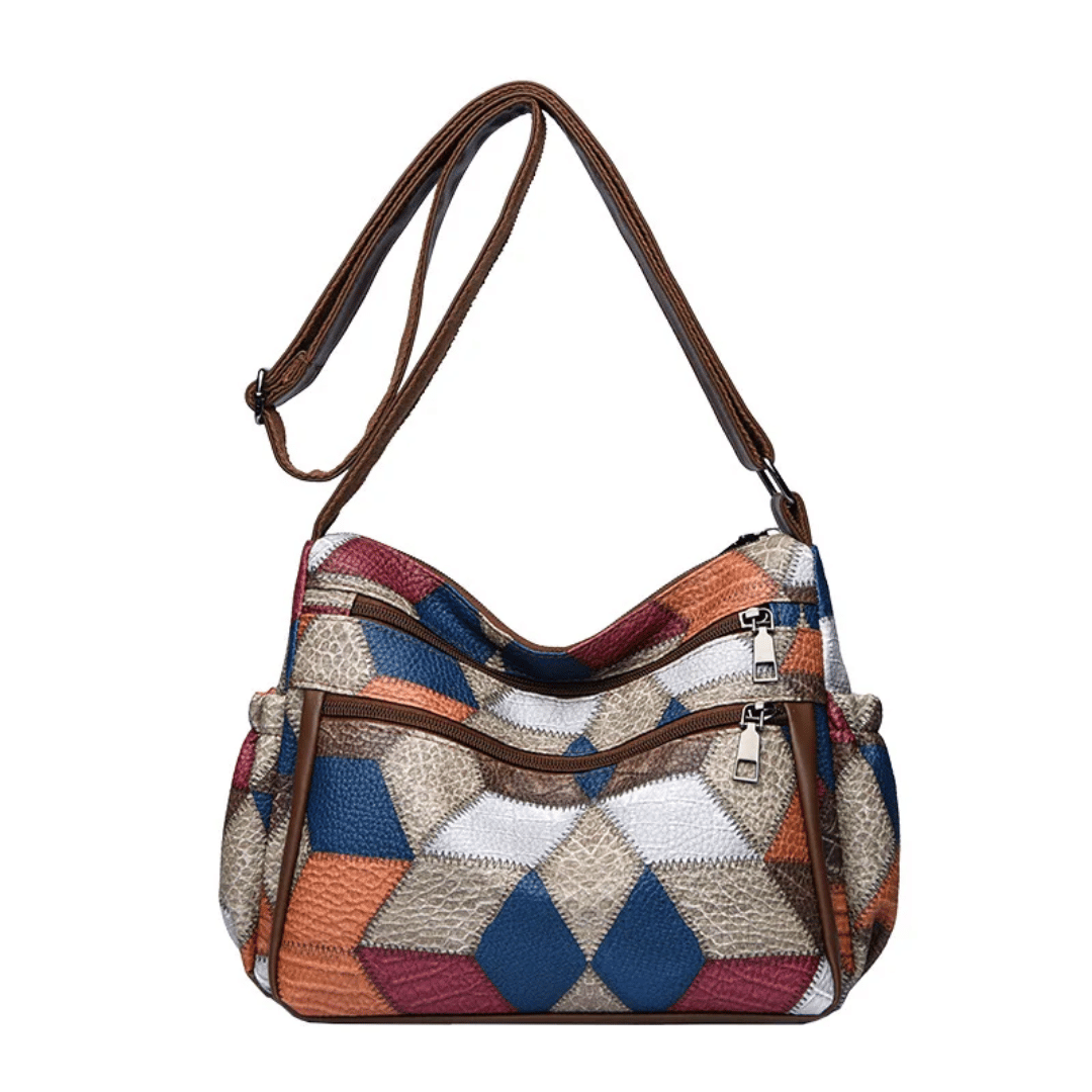 Bolsa transversal com estampa geométric